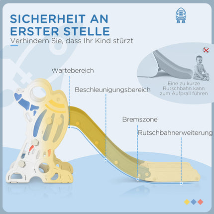 Rocket Themed Toddler Slide with Non-Slip Ladder and Large Handles for Active Indoor Play Ages 1.5-3