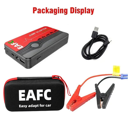 Démarreur de voiture d'urgence portable 600A avec batterie externe pour véhicules essence 3.0L, éclairage LED SOS