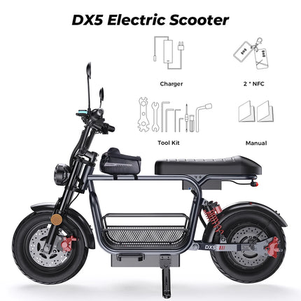 Monopattino Elettrico 1500W per Adulti, Autonomia 72KM, Velocità Max 55KM/h, Ruote da 15 Pollici con Sicurezza NFC