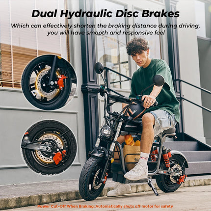 1500W E-Bike mit Sitz und Korb 15,6Ah Akku 55 km/h Höchstgeschwindigkeit 15 Zoll Reifen NFC E-Motorrad