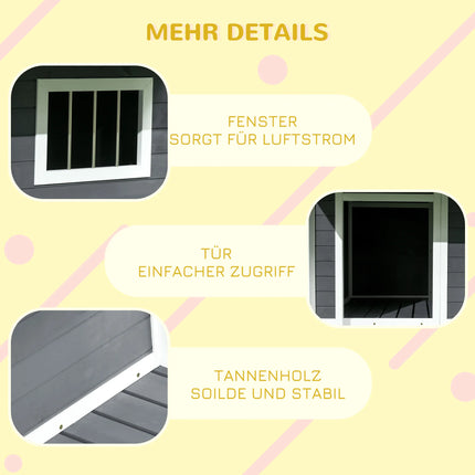 Maison en bois pour chien d'extérieur avec porche et toit en bitume imperméable pour la détente des petits et grands animaux