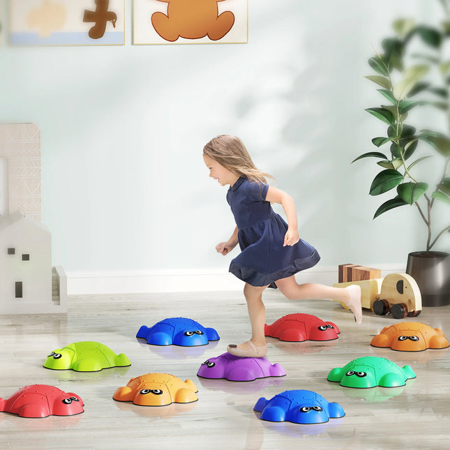 9 Piece Non-Slip Stackable Balancing Stones Set for Kids Motor Skills Development and Active Play