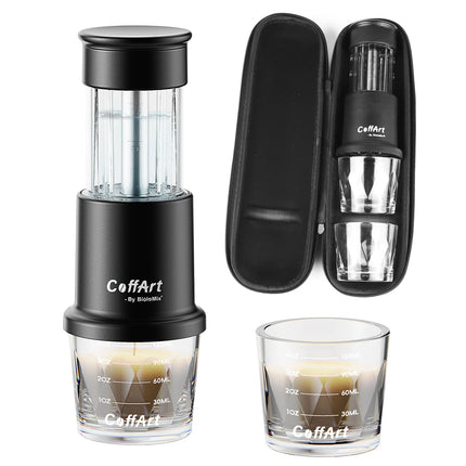 2-in-1 Tragbare Kaffeemaschine für Kapseln und gemahlenen Kaffee, Hand-Espressomaschine für unterwegs