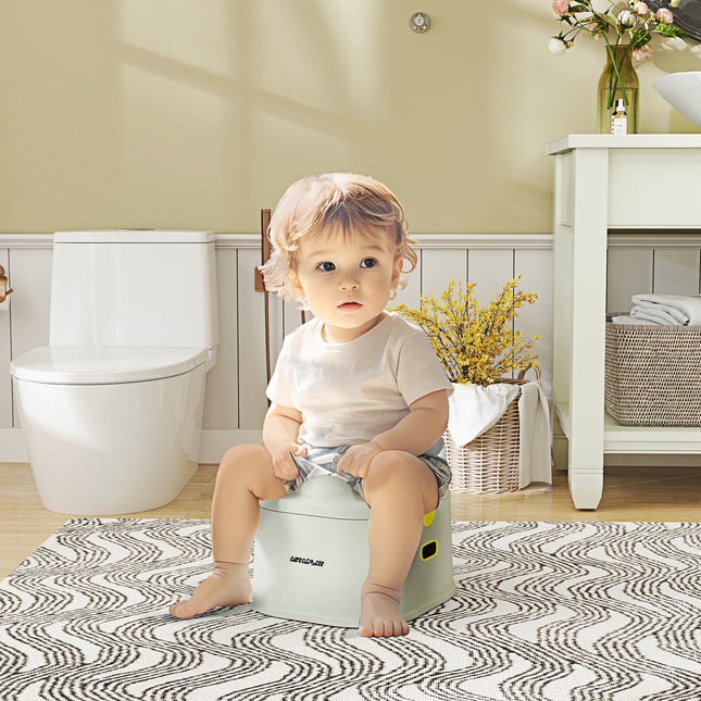 3-in-1 Versatile Toddler Potty Toilet Chair with Handles and Step Ladder for Easy Bathroom Training