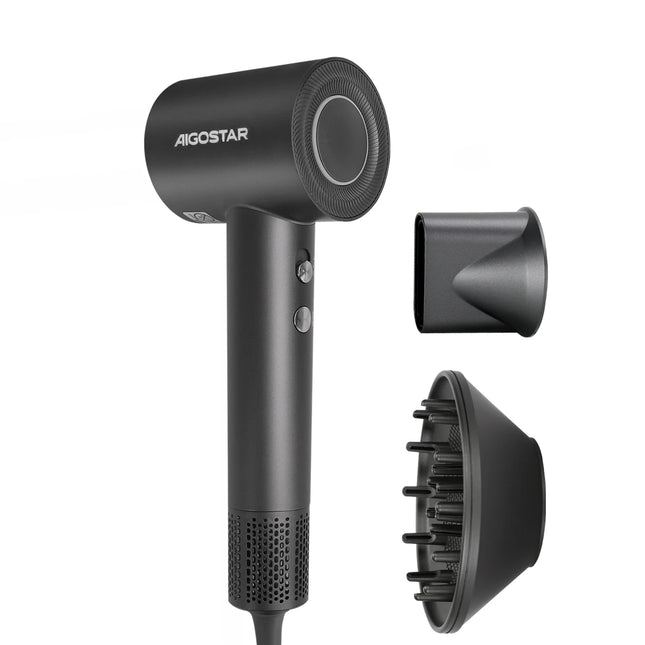 Aigostar Professional Ionic Hair Dryer with Diffuser, 110,000 RPM Brushless Motor for Fast Drying