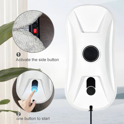 Robot Nettoyeur de Vitres Intelligent Automatique avec Puissance d’Aspiration 2700Pa et Réservoir d’Eau de 60ml pour Surfaces en Verre