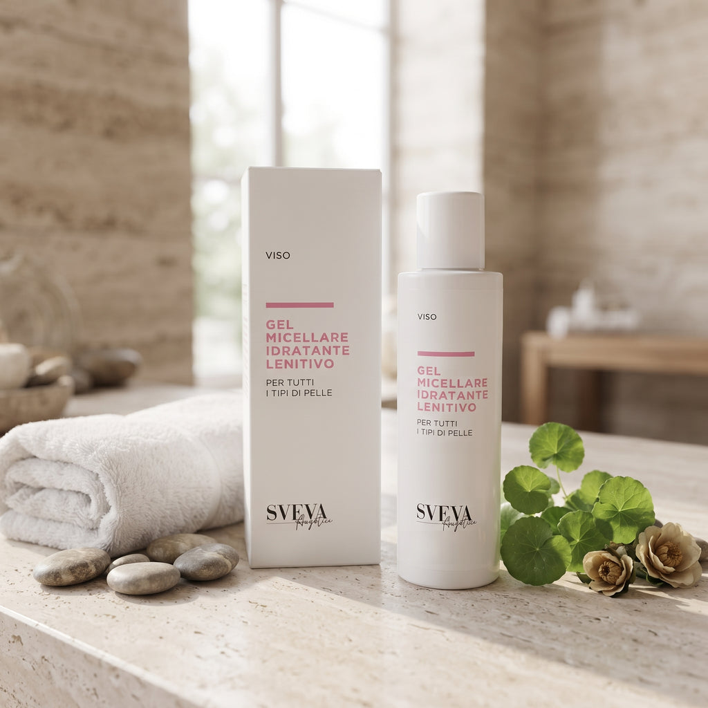 101 Cosmetica Sveva Hydrating Soothing Micellar Gel for All Skin Types Made in Italy Sveva Line 150 ml