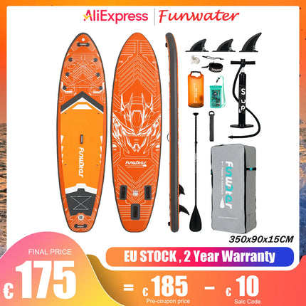 Paddle gonflable debout 11,5 pieds Large SUP stable pour sports nautiques, aventure et voyage
