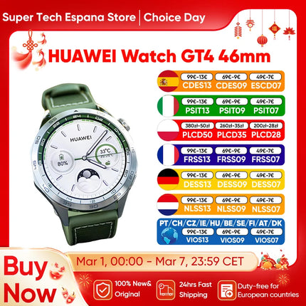 Smartwatch 46mm con Autonomia 14 Giorni, GPS, SpO2, Frequenza Cardiaca e Monitoraggio Calorie