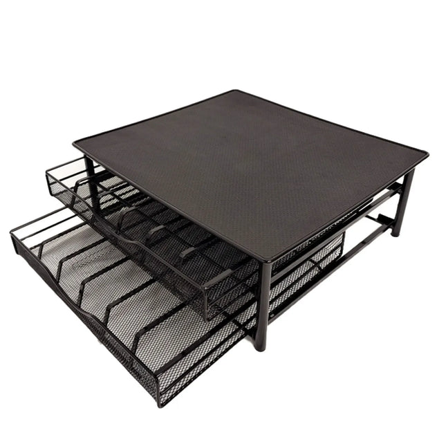 Metal Coffee Capsule Drawer Organizer for 72 Dolce Gusto Pods, Space Saving Kitchen Storage Rack