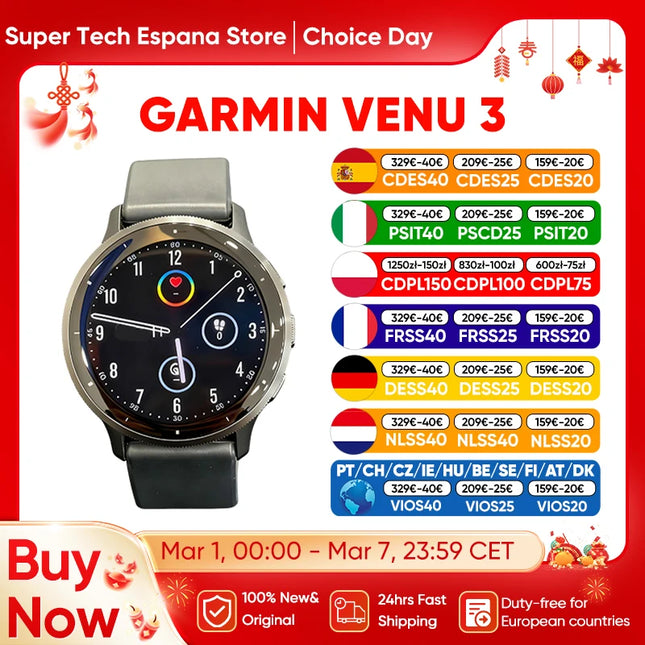 1.4 Inch Round AMOLED Smartwatch with Heart Rate Sleep Stress Monitoring and 14 Day Battery Life Adult