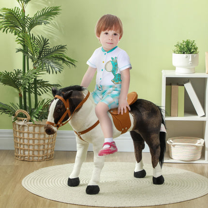 48cm Height Riding Horse Toy With Realistic Sound Functions Sturdy Metal Frame For Kids Aged 3-6 Years