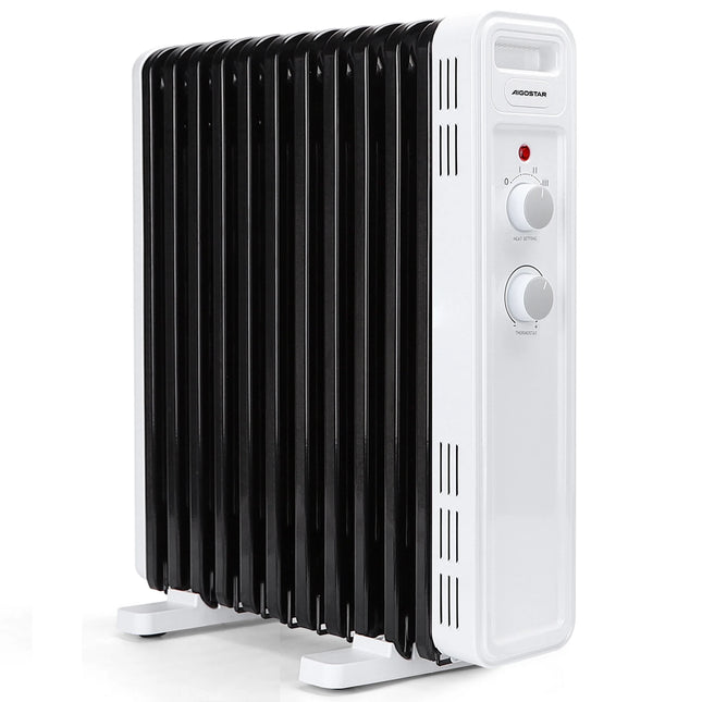 Aigostar 11 Fin Electric Oil-Filled Radiator 2300W with Adjustable Thermostat and 3 Heat Settings