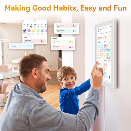 15,6 Zoll Digitaler Kalender und Aufgabenplaner Wand-Touchscreen Smart Display für Familien- und Haushaltsplanung