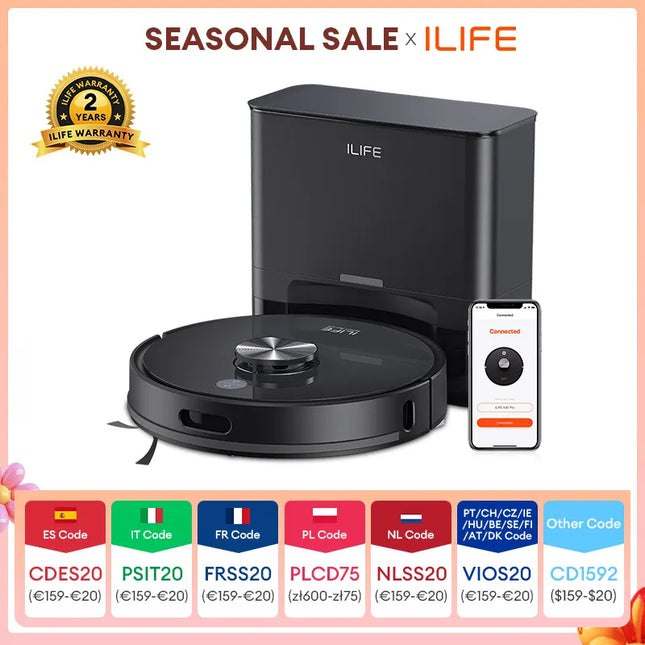 T20s Ultra Robot Vacuum with Self-Emptying Station 10000Pa Suction 300 Min Runtime Wet and Dry HEPA