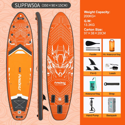 Paddle gonflable debout 11,5 pieds Large SUP stable pour sports nautiques, aventure et voyage
