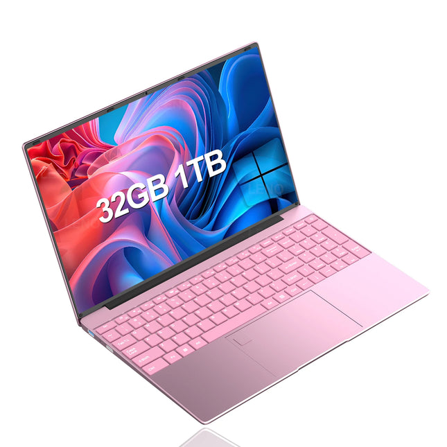 15.6 Inch Laptop, Intel Celeron, 32GB RAM, 2TB SSD, Windows 11, Ultra Slim Full HD Office Notebook