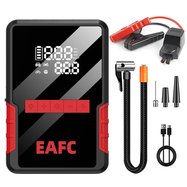 1200A Portable Car Jump Starter With 150PSI Air Compressor, 12V Battery Booster And SOS LED Flashlight