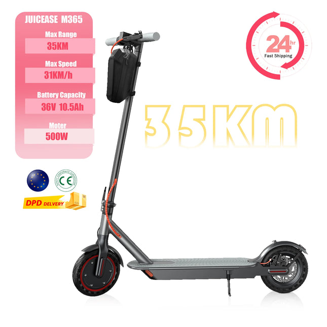 Foldable Electric Scooter with 350W Motor 35KM Range 31KM/H Max Speed 8.5-Inch Tires and Smart App