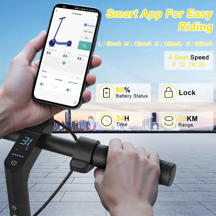 10 Inch Foldable Electric Scooter with 500W Motor 35KM Range and App Control for Urban Commuting