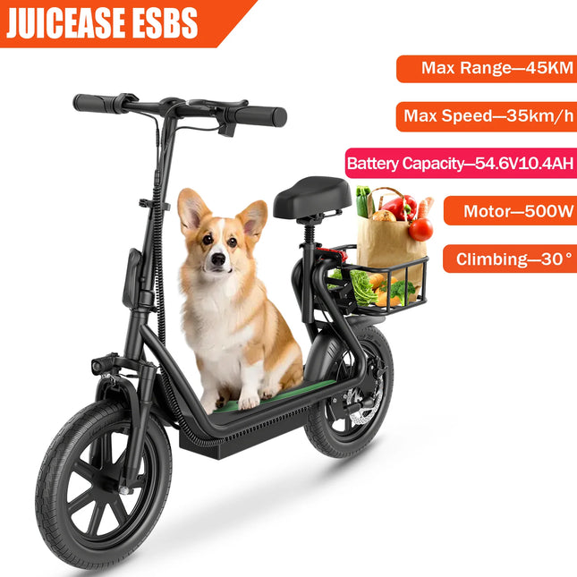 Foldable Electric Scooter 500W Motor 100KM Long Range 14 Inch Tires Commuter Scooter for Adults