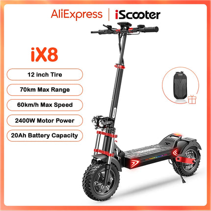12 Inch Electric Scooter 2400W Dual Motor Off Road 20Ah Battery 60km/h Max Speed Foldable Two-Wheeler