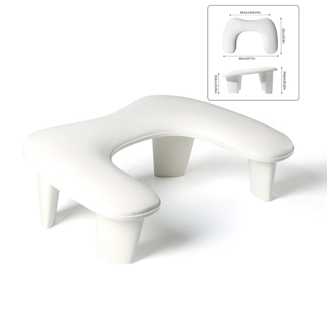 Adjustable Height Manicure Hand Rest Cushion with U-Shape Design for Nail Art and Salon Station