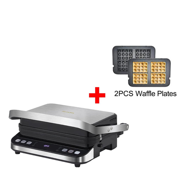 2000W digitaler Kontaktgrill mit 180-Grad-Öffnungsdesign für Panini, Sandwiches, BBQ und Waffeln