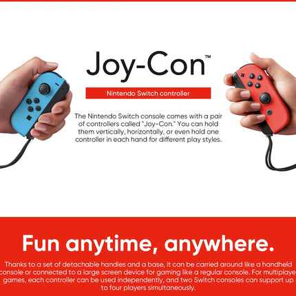 Nintendo Switch Gaming Console with 6.2 Inch Touchscreen, Joy-Con Controllers and Docked TV Mode