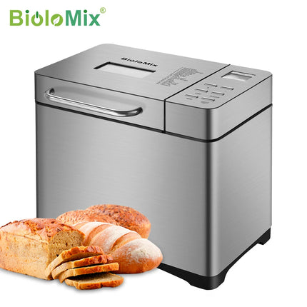 19-in-1 Automatische Brotbackmaschine 1KG aus Edelstahl mit programmierbarem Backprogramm und Nussdosierer