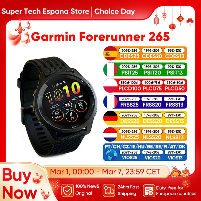 1.3 Inch AMOLED Sports Smartwatch with GPS Running Tracker Heart Rate Monitoring 13 Day Battery Life