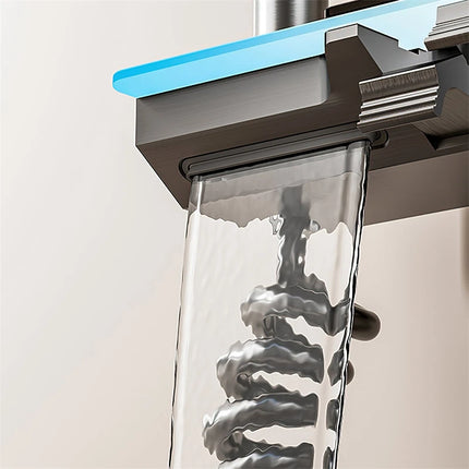 Conjunto moderno de grifo para ducha de baño de acero inoxidable con pantalla digital y múltiples modos de rociado