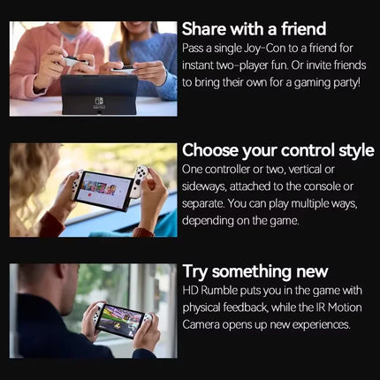Console Nintendo Switch OLED 64 Go - écran OLED 7 pouces, système de jeu TV, portable et sur table