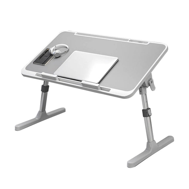 Adjustable Folding Laptop Desk Bed Tray with 5 Height Levels and Tilt Angle for Sofa or Floor Work