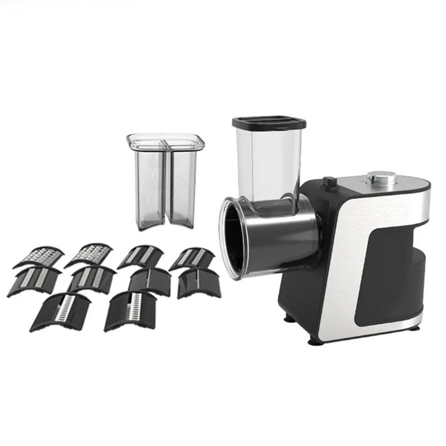 500W 5-in-1 Electric Vegetable Slicer, Food Chopper and Salad Maker with Stainless Steel Blade Set