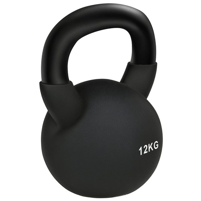 12 KG Cast Iron Kettlebell With Protective Neoprene Coating For Strength Training And Muscle Workout