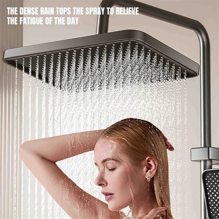 Conjunto moderno de grifo para ducha de baño de acero inoxidable con pantalla digital y múltiples modos de rociado