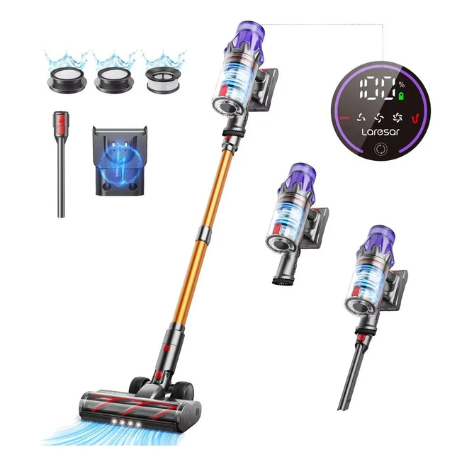 Cordless Stick Vacuum Cleaner with 50000Pa Powerful Suction, 60 Minute Runtime and Smart LCD Display