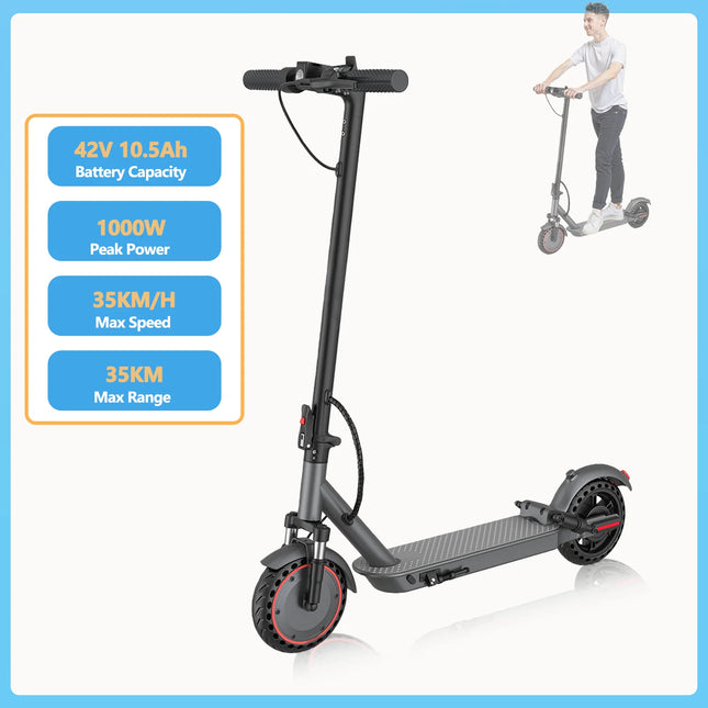10 Inch Foldable Electric Scooter with 500W Motor 35KM Range and App Control for Urban Commuting