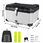 65L Aluminum Alloy Motorcycle Top Box Waterproof Tail Box Universal Luggage Storage Case for Touring