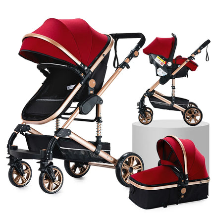 2-in-1 klappbarer Baby-Kinderwagen und Autositz-Set für Neugeborene und Kleinkinder, leichter Reise-Kinderwagen