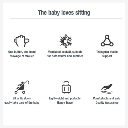 2-in-1 klappbarer Baby-Kinderwagen und Autositz-Set für Neugeborene und Kleinkinder, leichter Reise-Kinderwagen