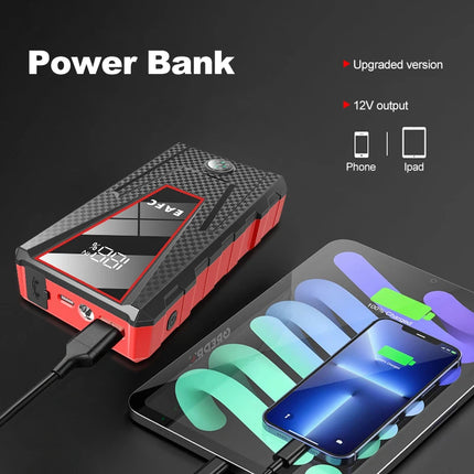1200A Portable Car Jump Starter Power Bank, 12V Battery Booster Pack With LED Flashlight SOS Lights
