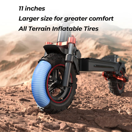 1000W Electric Scooter with 15Ah Battery, Off-Road Pneumatic Tires, 65km Range and 45km/h Max Speed