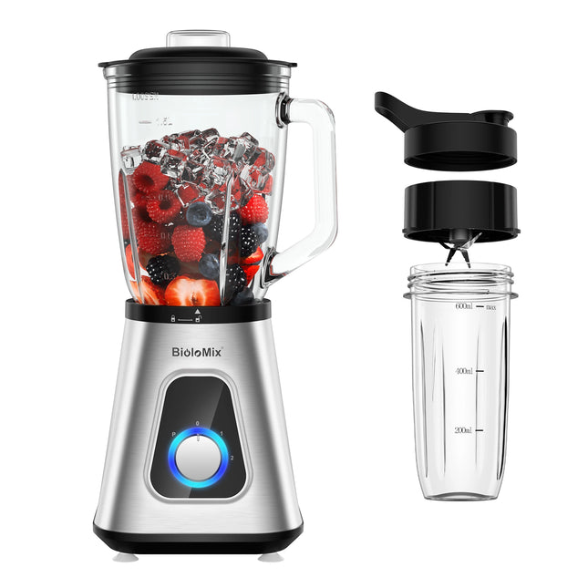1300W Professional Blender with 1.5L Glass Pitcher for Frozen Smoothies, Sauces and Ice Crushing